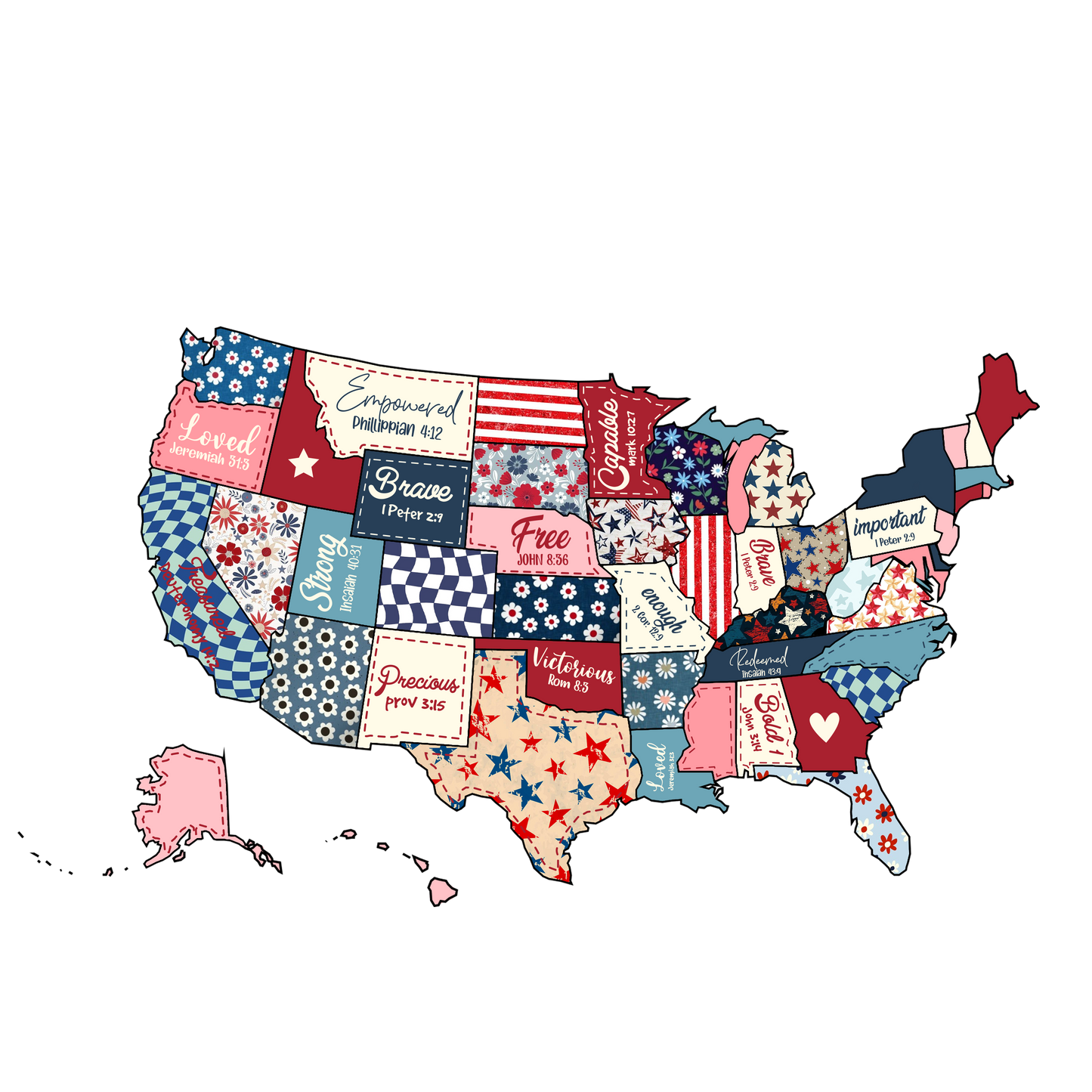 4th of July -- USA map